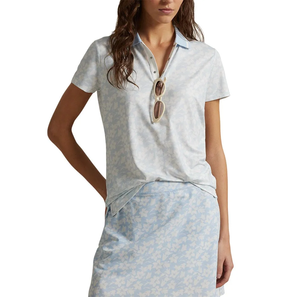 RLX Ralph Lauren Women's Printed Airflow Polo Shirt - Cold Spring Floral Light Wool Cozy Style