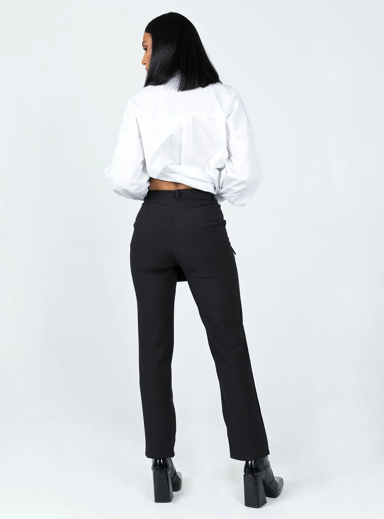 Tallas Pants Black WrinkleFreeFabric Elastic Cuff