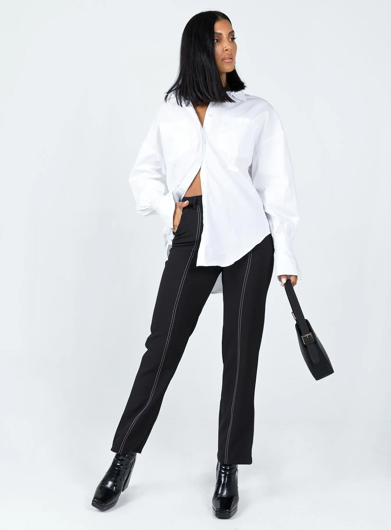 Lounge-friendly Relax Fit Design Tallas Pants Black