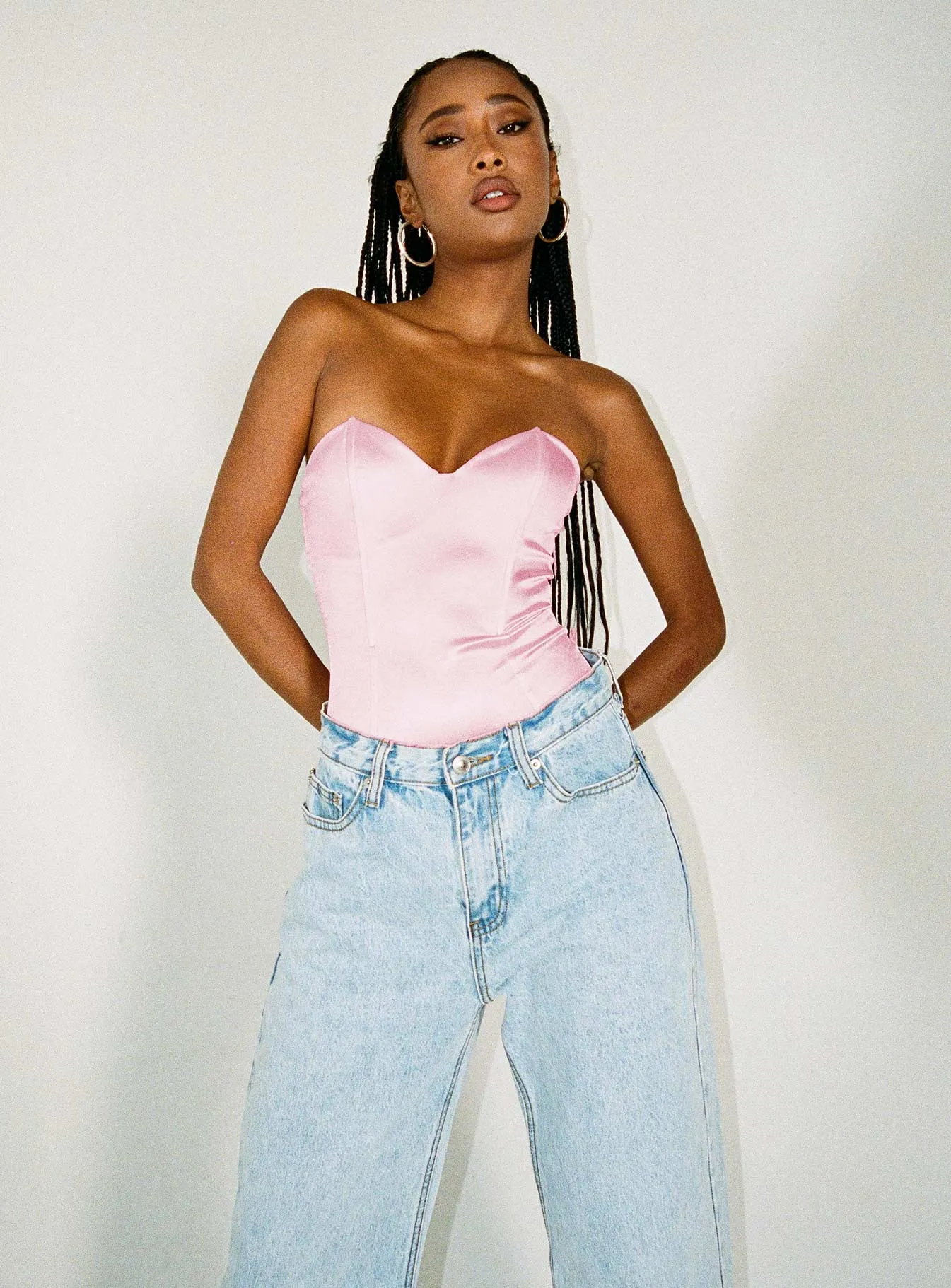 vintage bodysuit performance bodysuit Huttley Bodysuit Pink