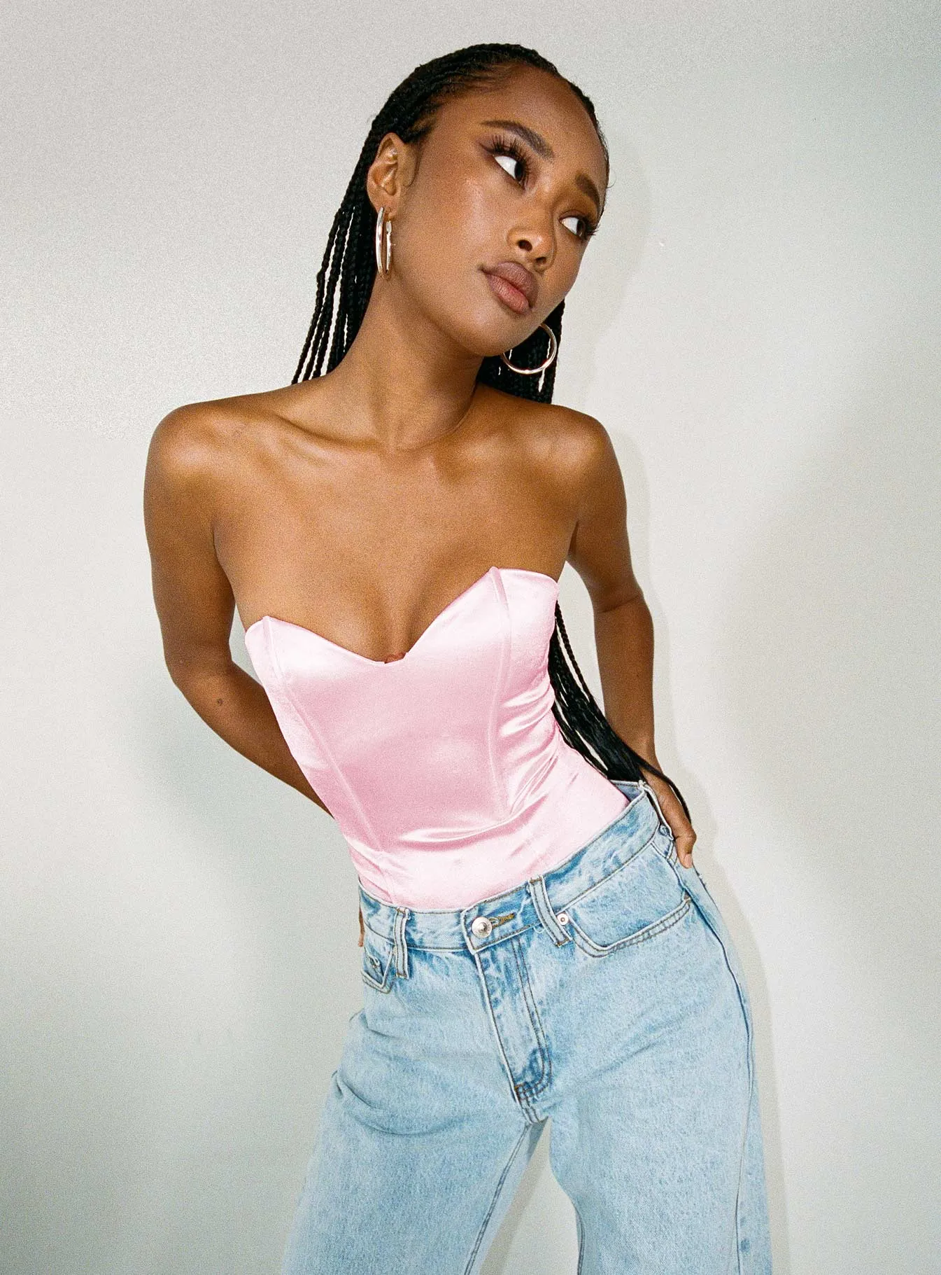 vintage bodysuit bodysuit with jacket Huttley Bodysuit Pink