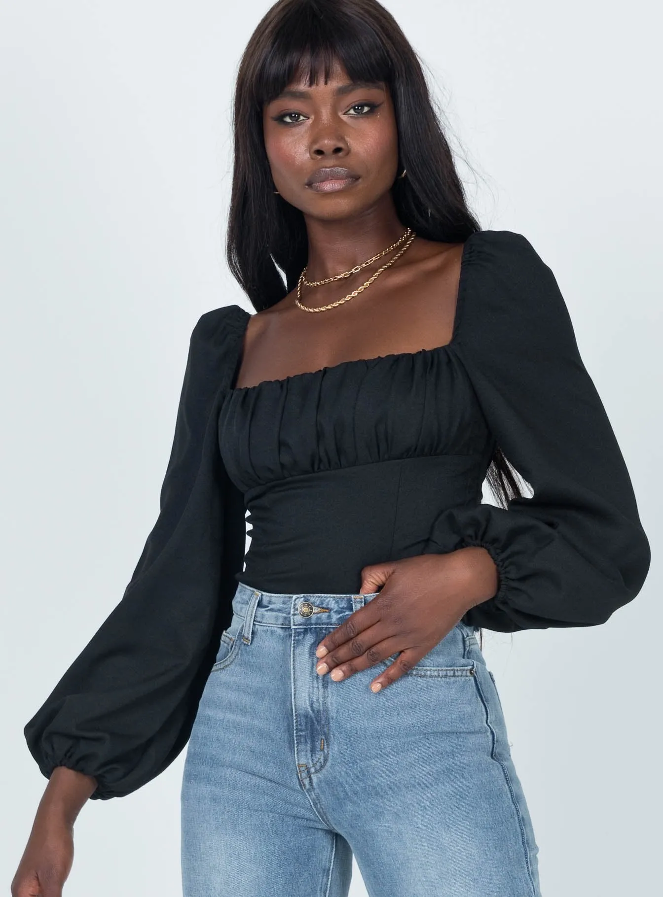 Laura Bodysuit Black smart casual bodysuit