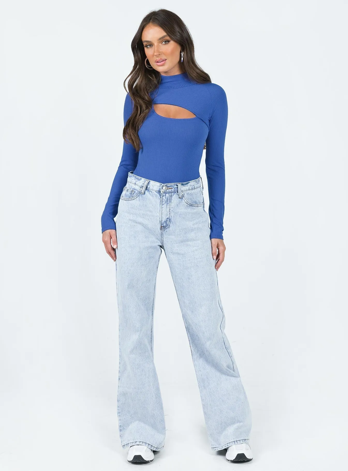 Greaves Long Sleeve Bodysuit Cobalt glam bodysuit long sleeve bodysuit