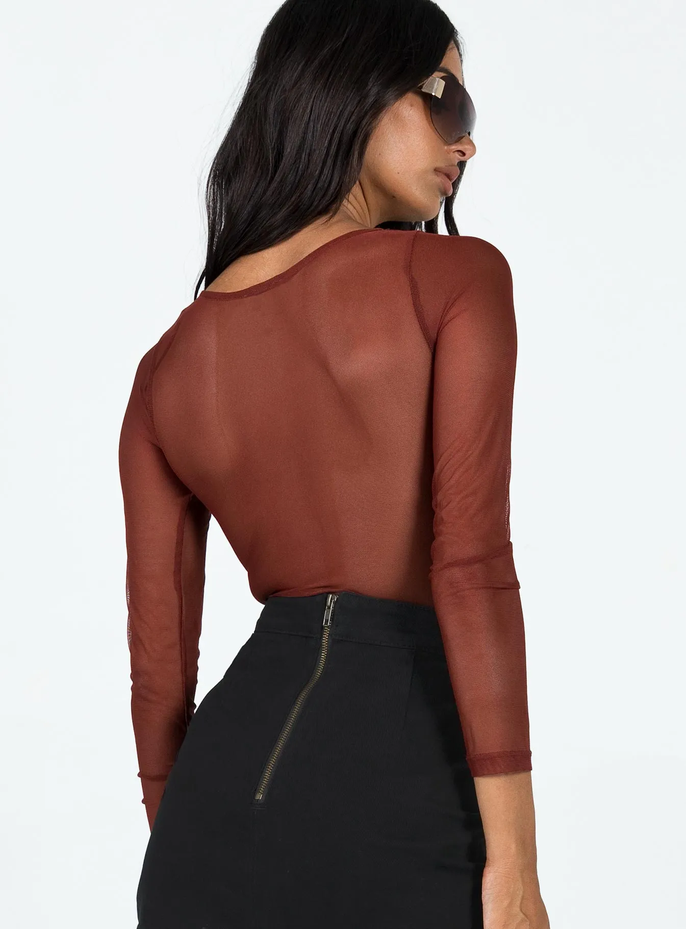 street style bodysuit knit bodysuit Leonie Bodysuit Brown