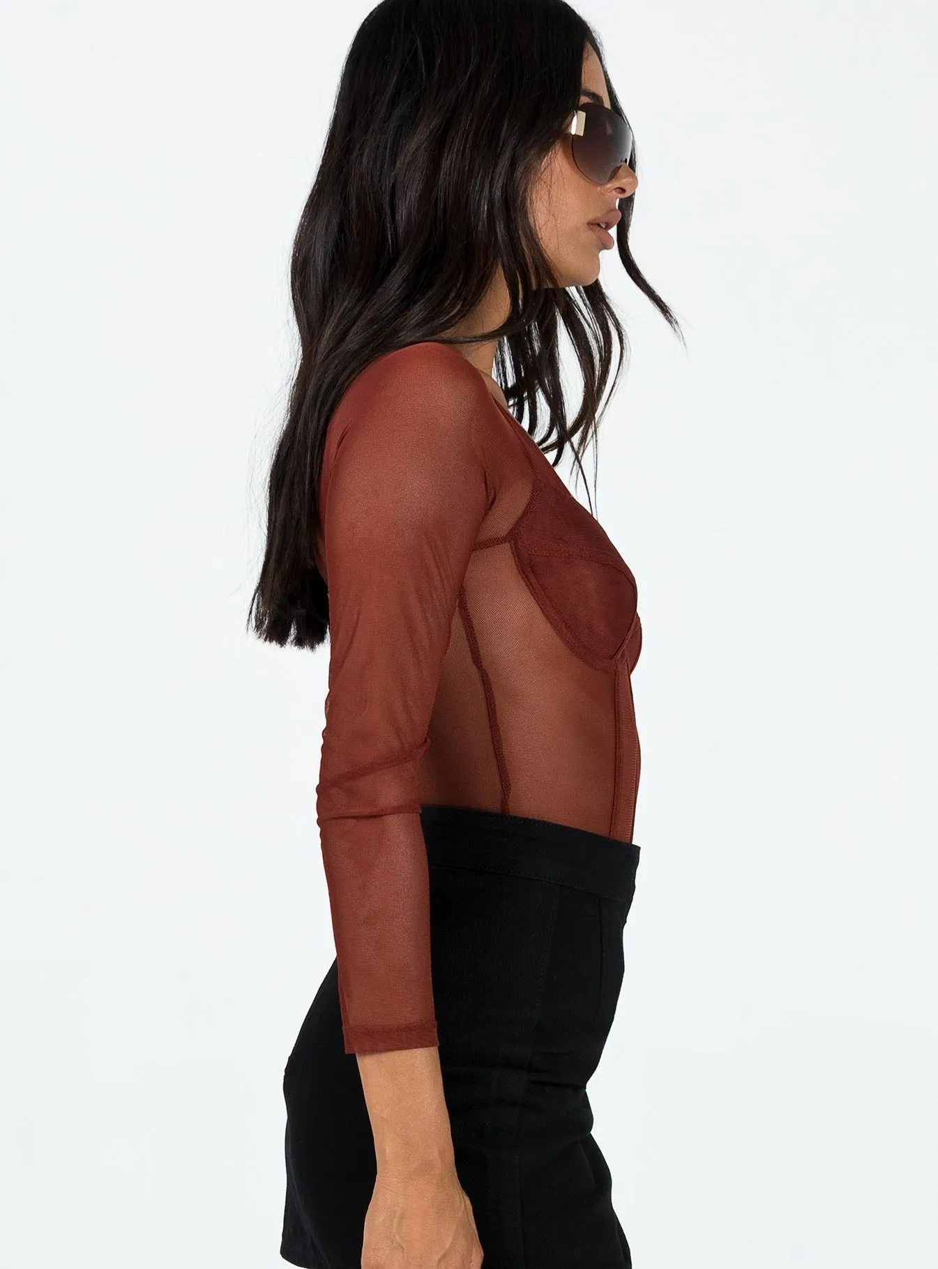 Leonie Bodysuit Brown chic bodysuit