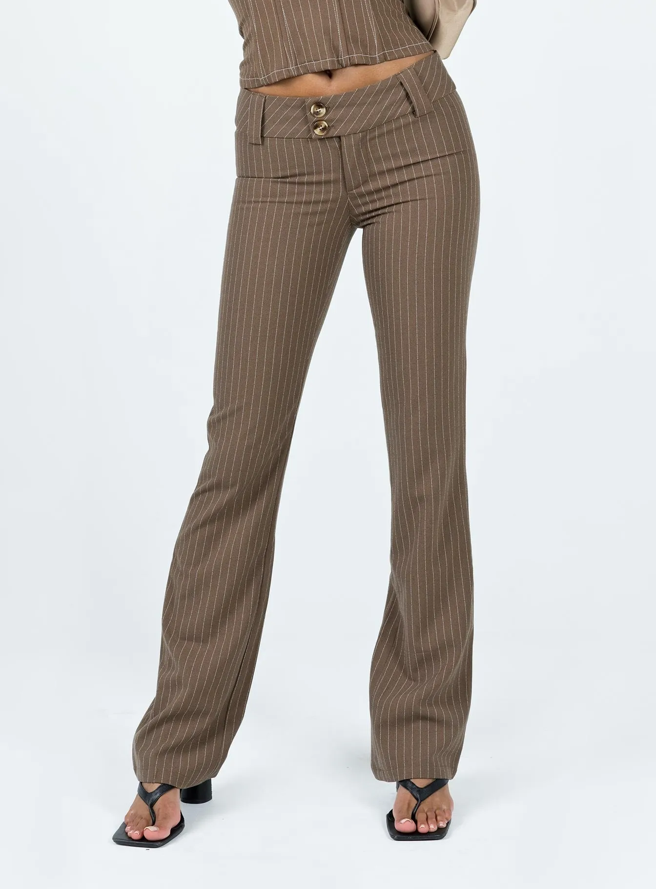 Minimal Design Motel Navida Trouser Pinstripe Brown