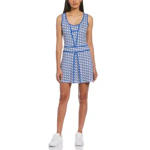 Smart Lines Anytime Wear Original Penguin Womens Geo Sleeveless Parrot Printed Golf Dress - BRIGHT WHITE