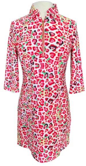Flawless Waistband New Spitfire Petite Pink Leopard Nancy Dress 3/4 Sleeve Petite
