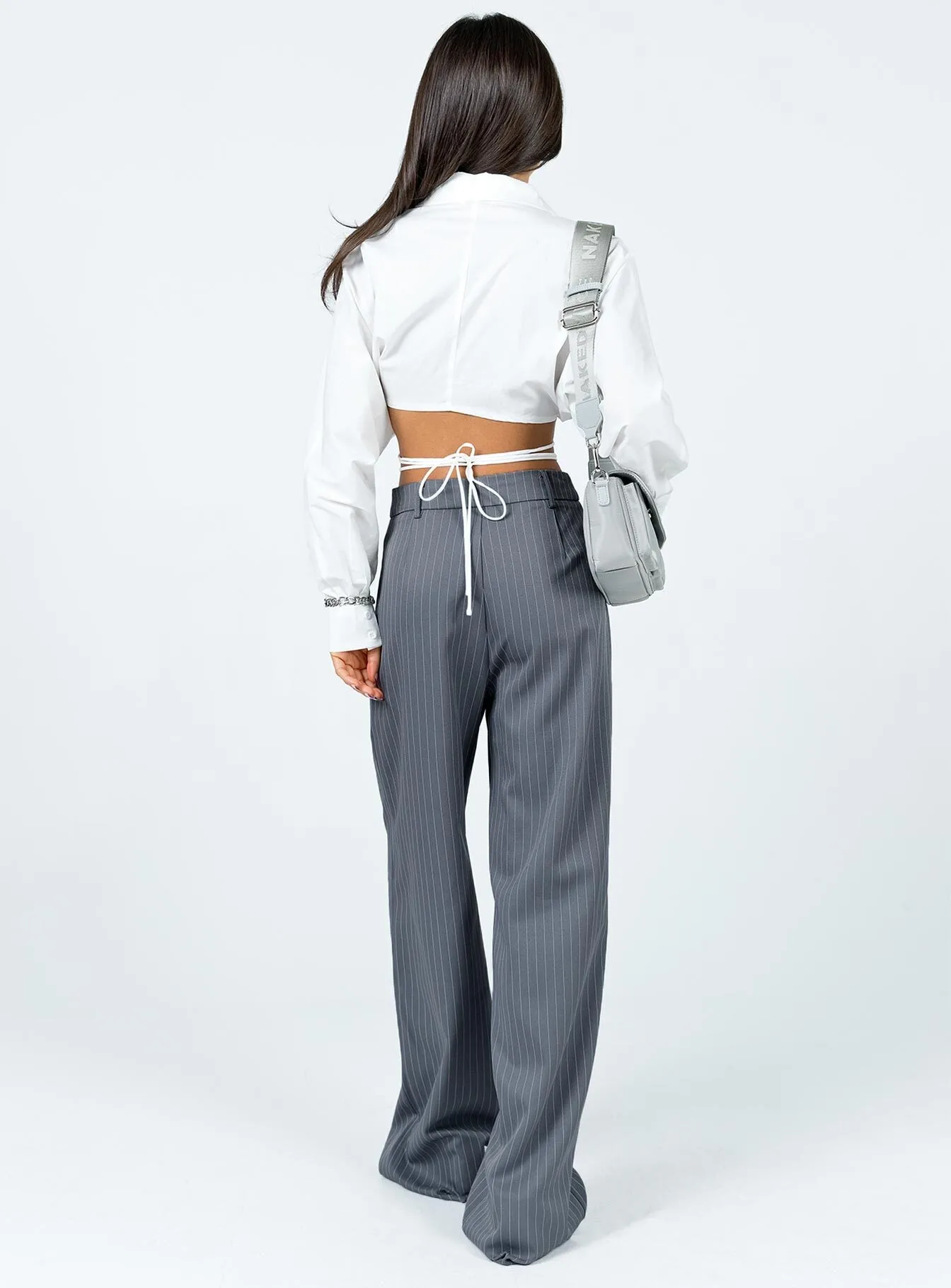 Archer Pants Pinstripe Grey Flexible Performance Wear