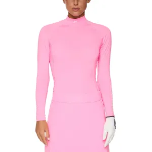 SnagFree Fabric J.Lindeberg Women's Ella Compression Golf Shirt - Eosine Pink