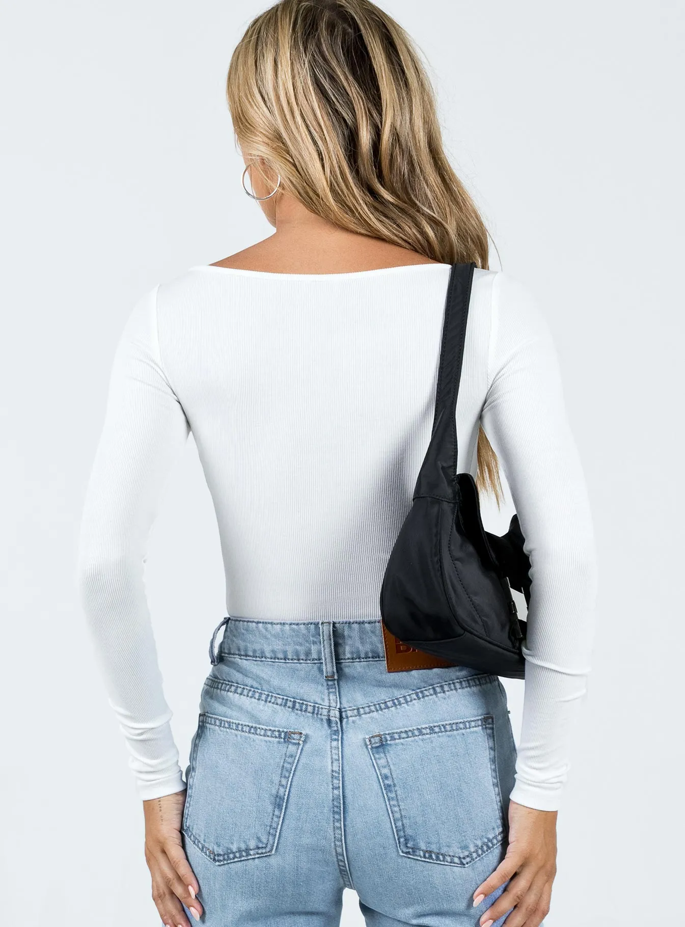 Ballard Long Sleeve Bodysuit White mesh bodysuit sleep bodysuit