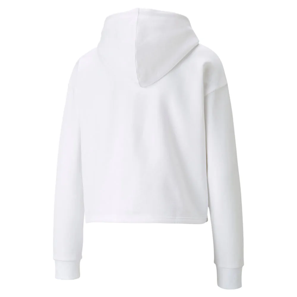 earthy colors Essentials Cropped Metallic Logo Pullover Hoodie