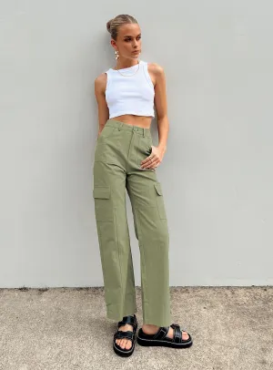 Casual Active Wear Barrel Waist Igor Cargo Pant Green