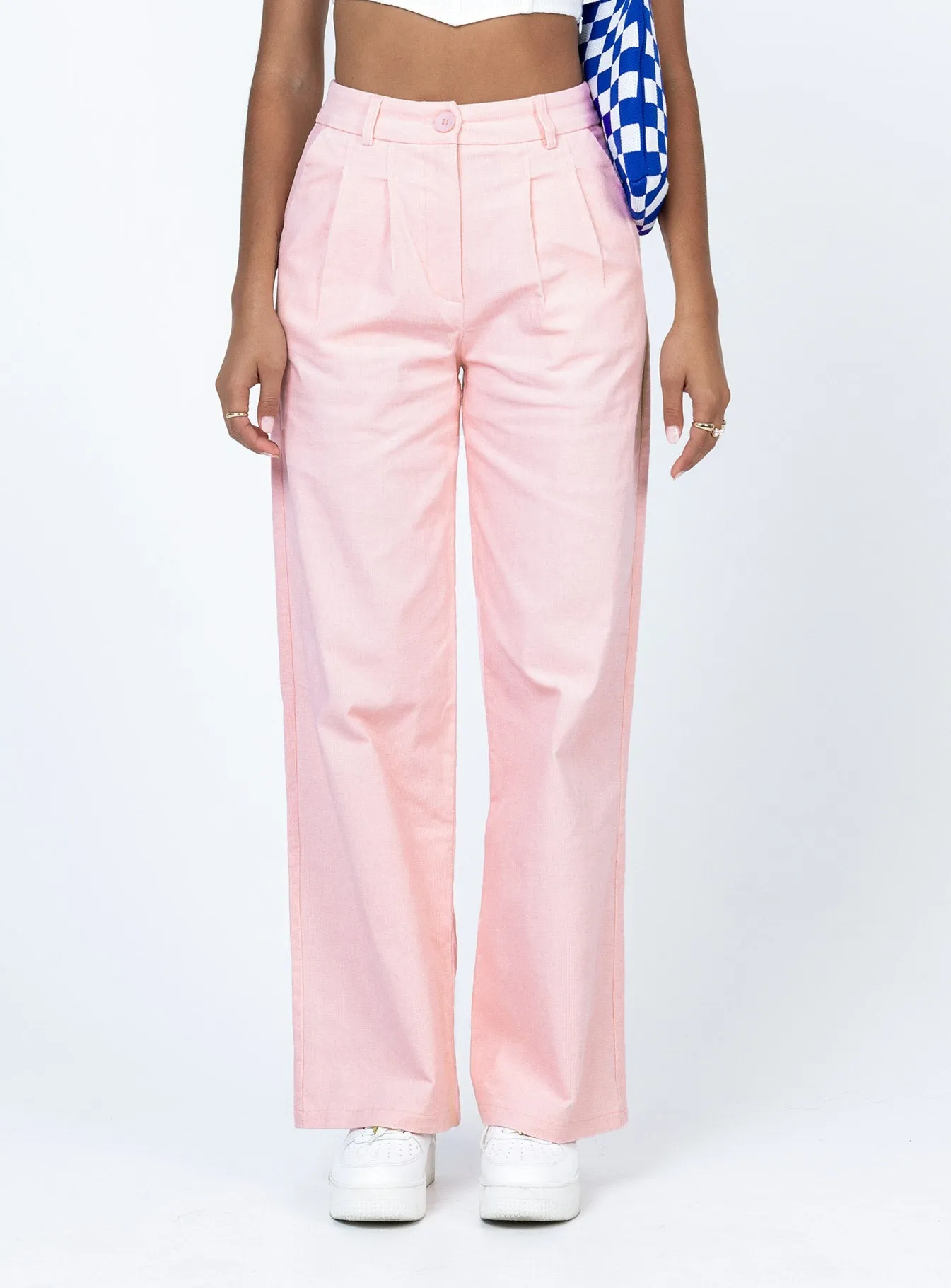 Fitted waist RecycledMaterial Archer Pants Corduroy Pink