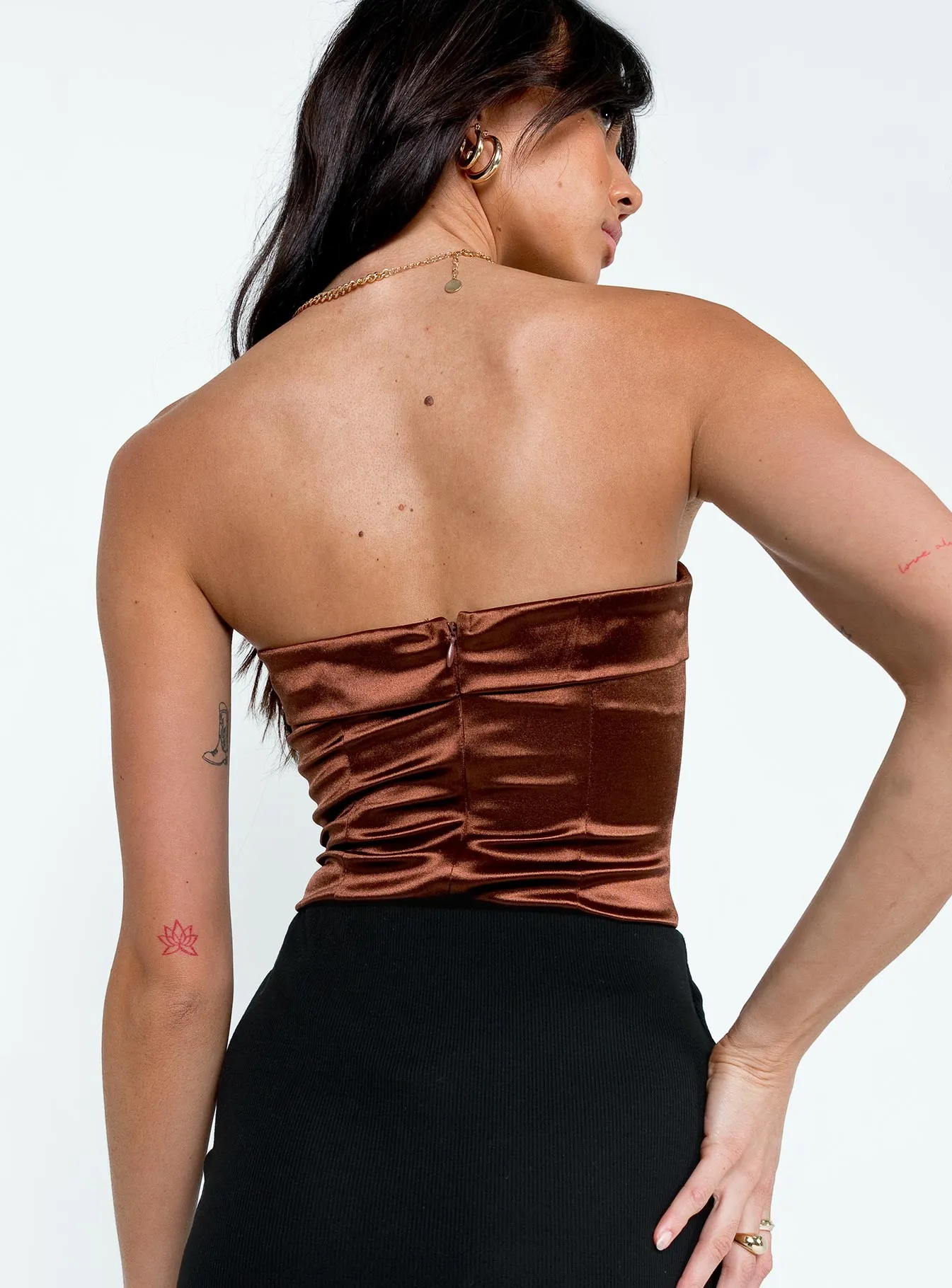 festival bodysuit Finley Strapless Bodysuit Brown