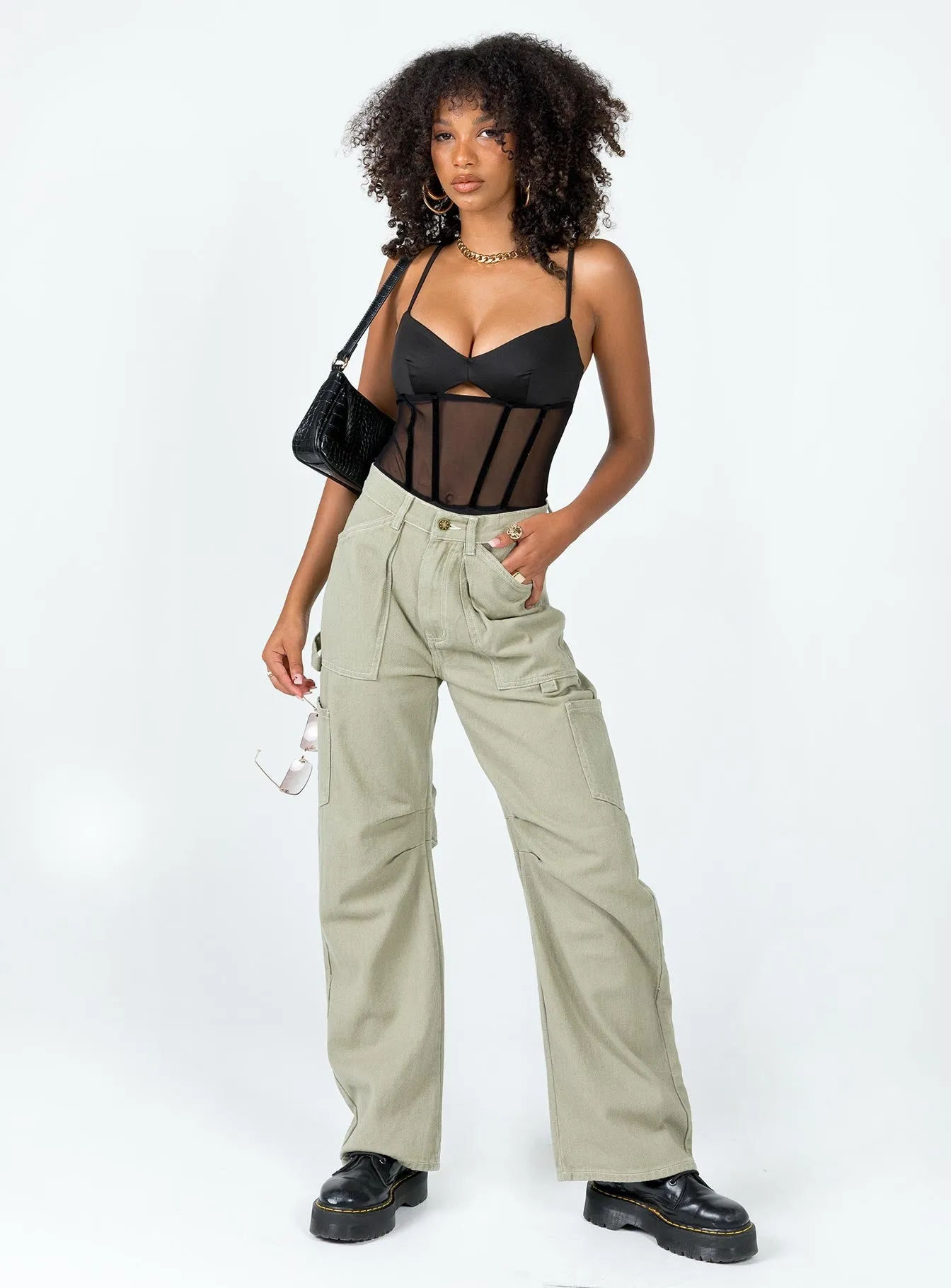 Reynton Bodysuit Black green bodysuit