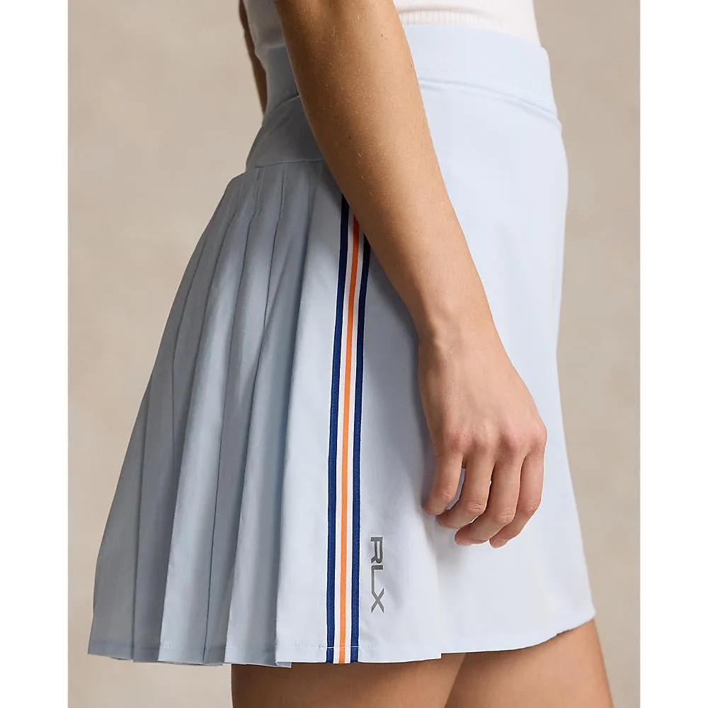 Tiered Design RLX Ralph Lauren Women's 17" Performance Back-Pleated Golf Skort - Oxford Blue Multi