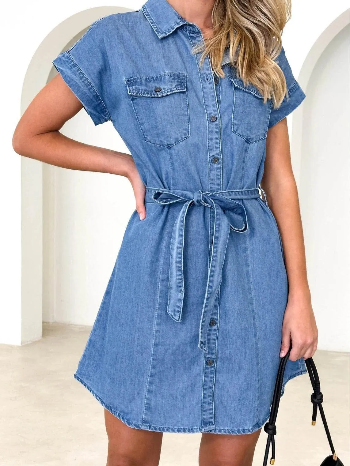 Cotton Skin Spring And Summer New Loose Casual Denim Dress Women