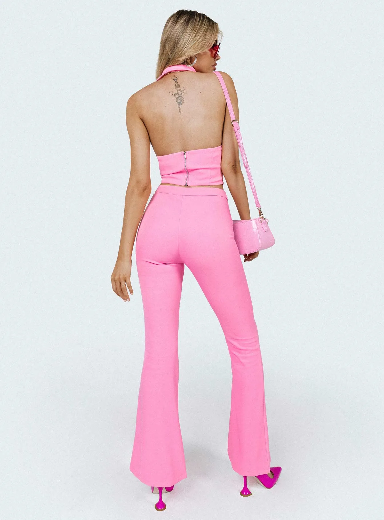 Marcia Flare Pant Pink Breathable Wearable