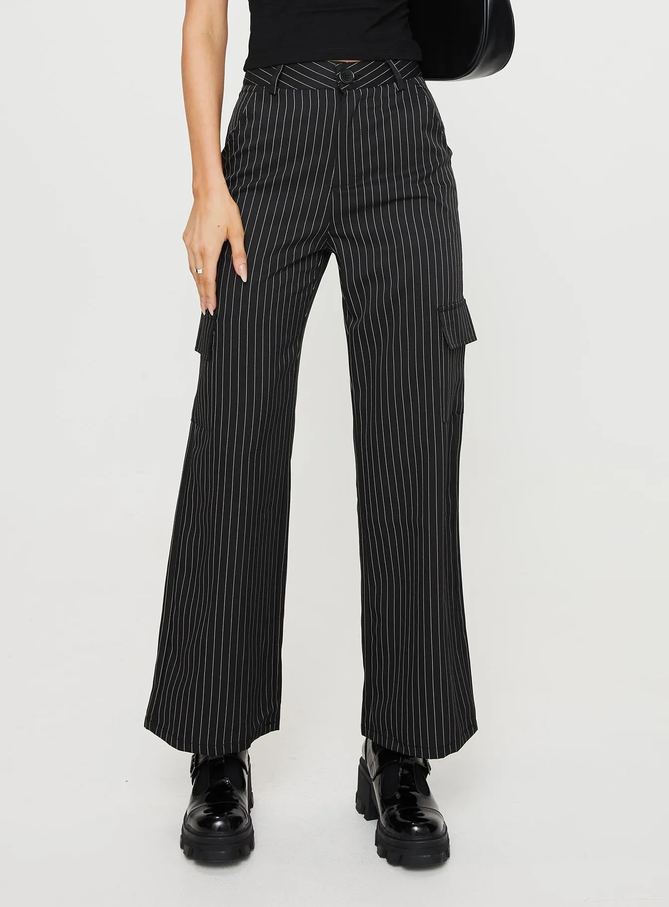 Katow Cargo Pants Black Stripe Cozy Stretch Fit