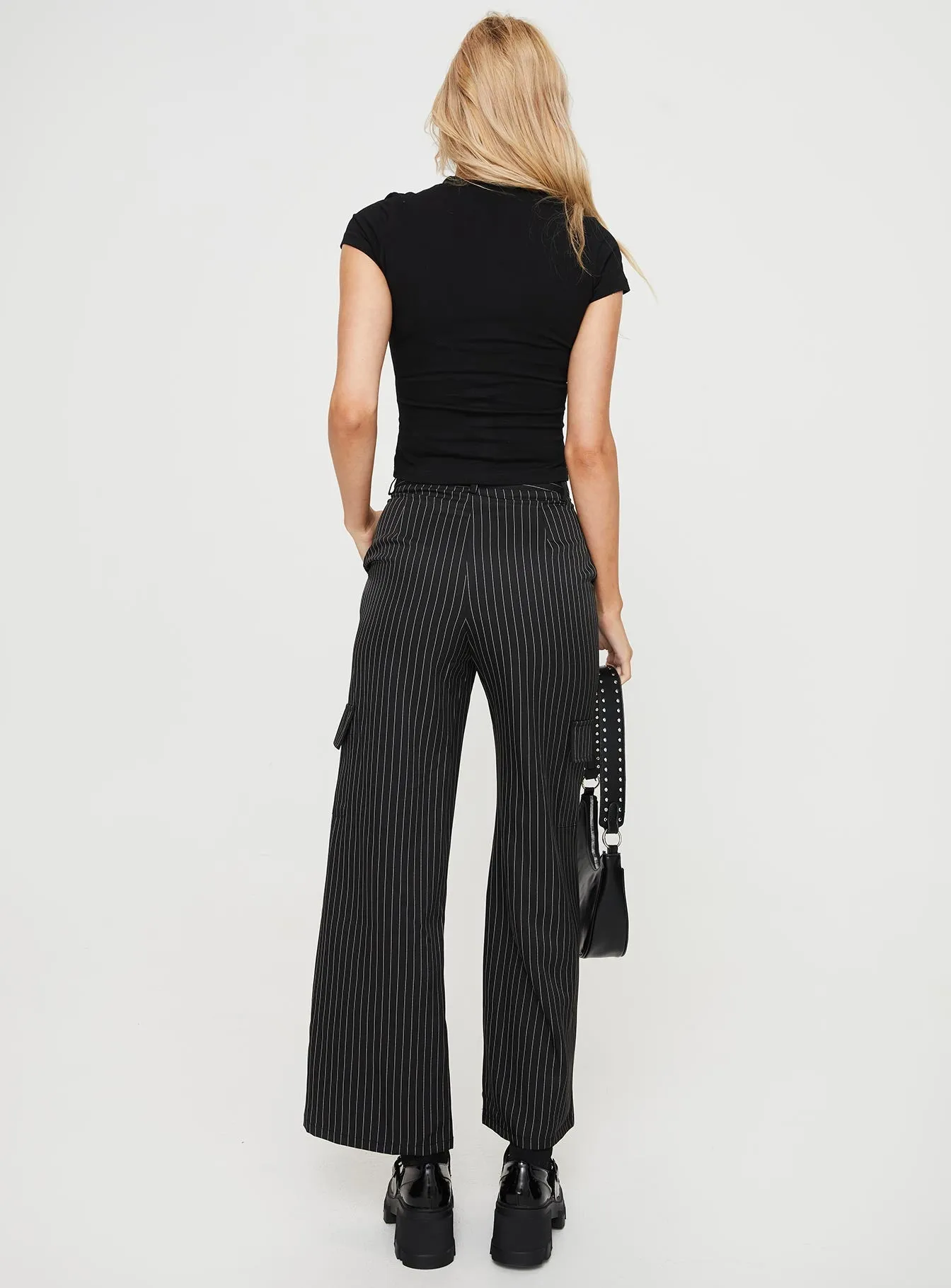 Katow Cargo Pants Black Stripe Sleek Fit