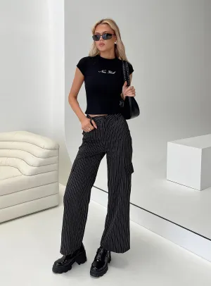 Katow Cargo Pants Black Stripe Minimal Design