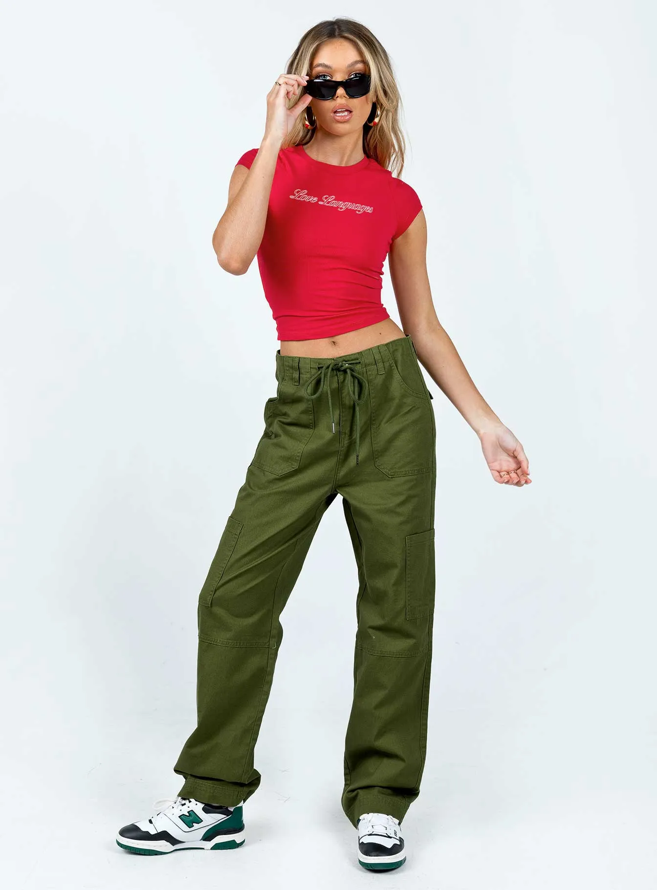 Pembrooke Cargo Pants Khaki Casual Office Comfy Movement Fit