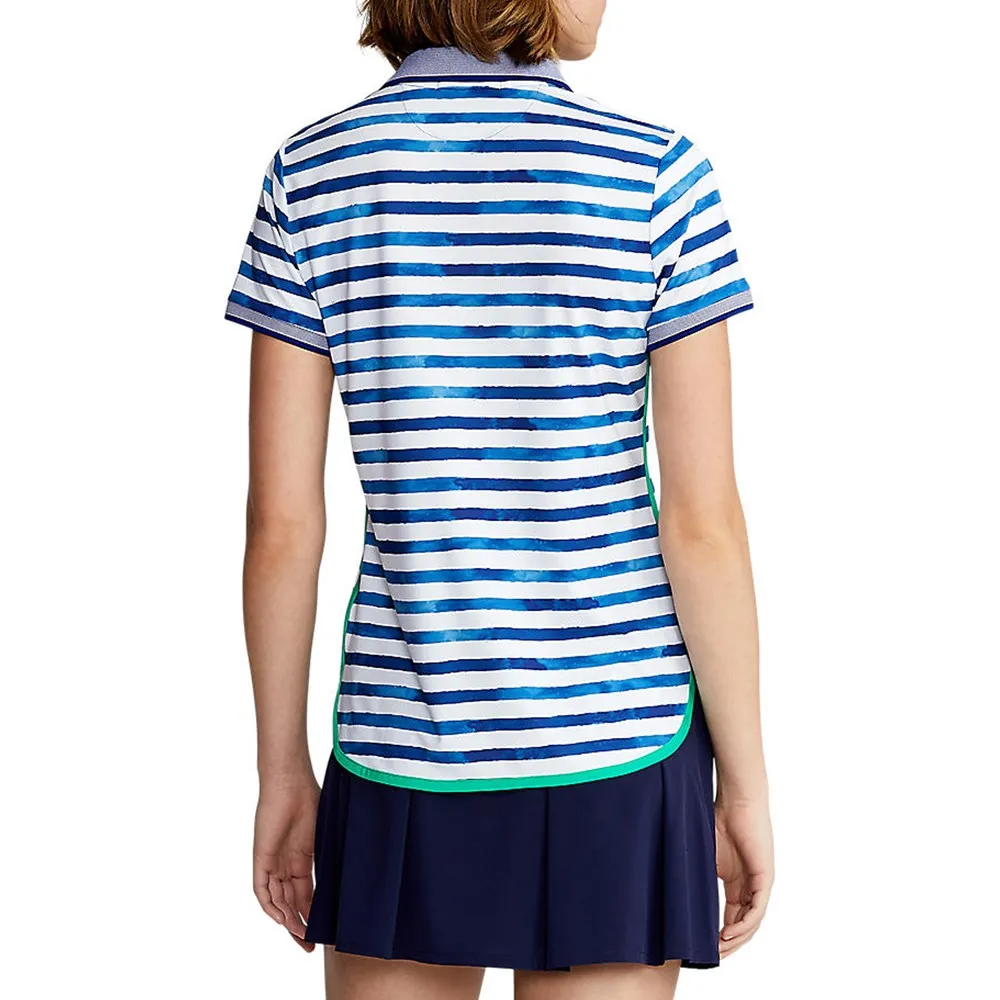 Polo Golf Ralph Lauren Women's Short Sleeve Polo Shirt - Blue Artist Stripe Vintage Soul