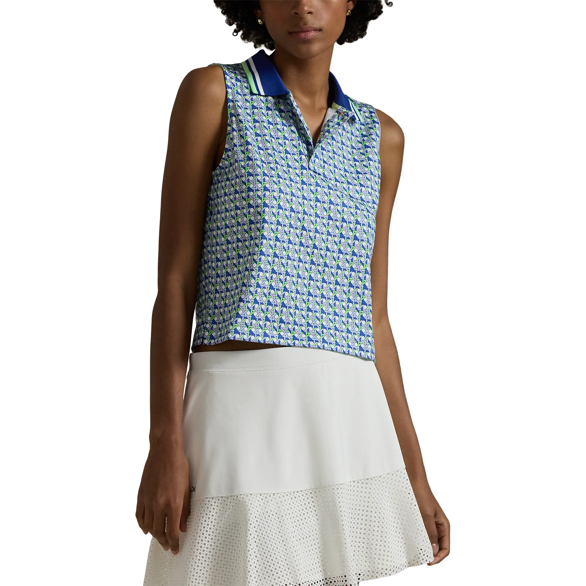 Soft Touch RLX Ralph Lauren Women's Stretch Jersey Cropped Golf Shirt - Spring Wicker
