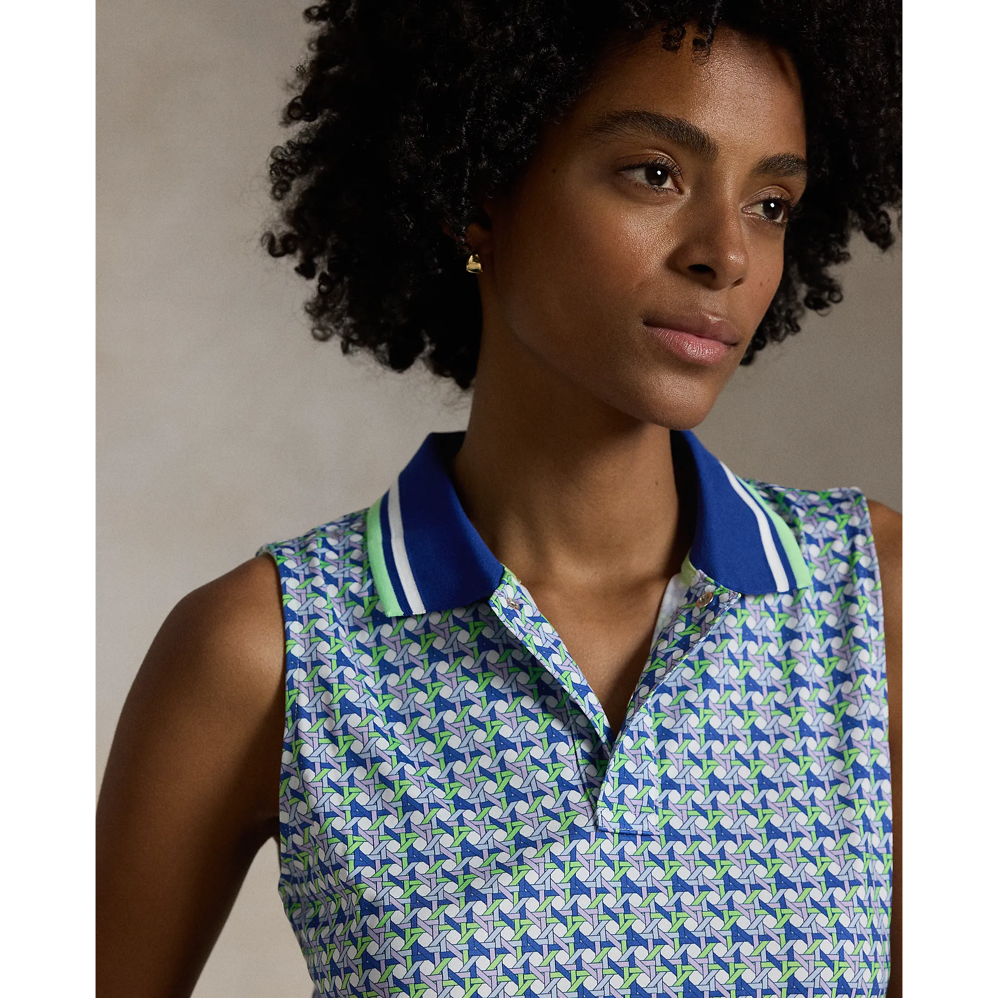 BreathableLining Adjustable Waistbands RLX Ralph Lauren Women's Stretch Jersey Cropped Golf Shirt - Spring Wicker