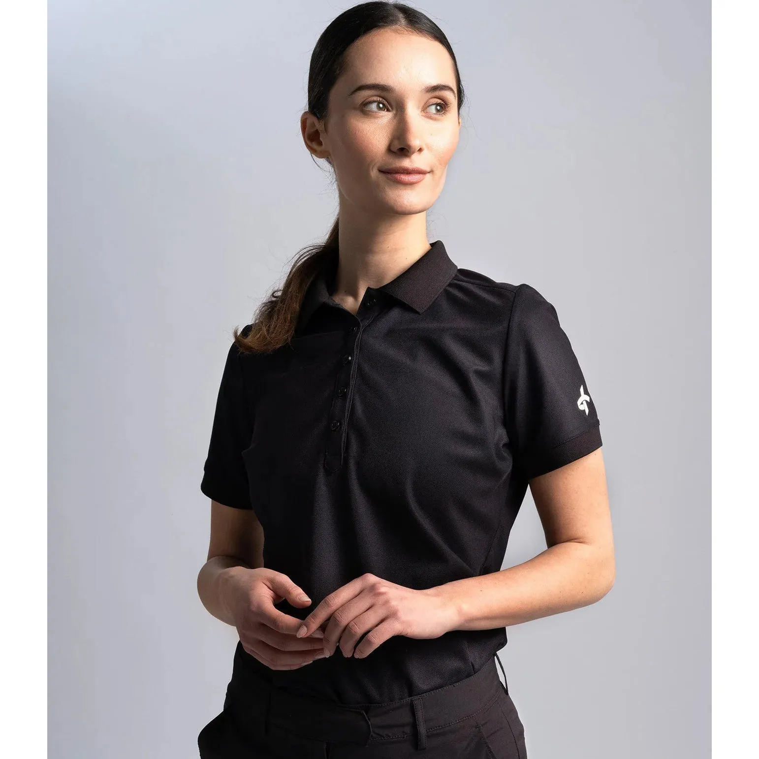 Summer Outerwear Cross Women's Amy Polo Golf Shirt - Black