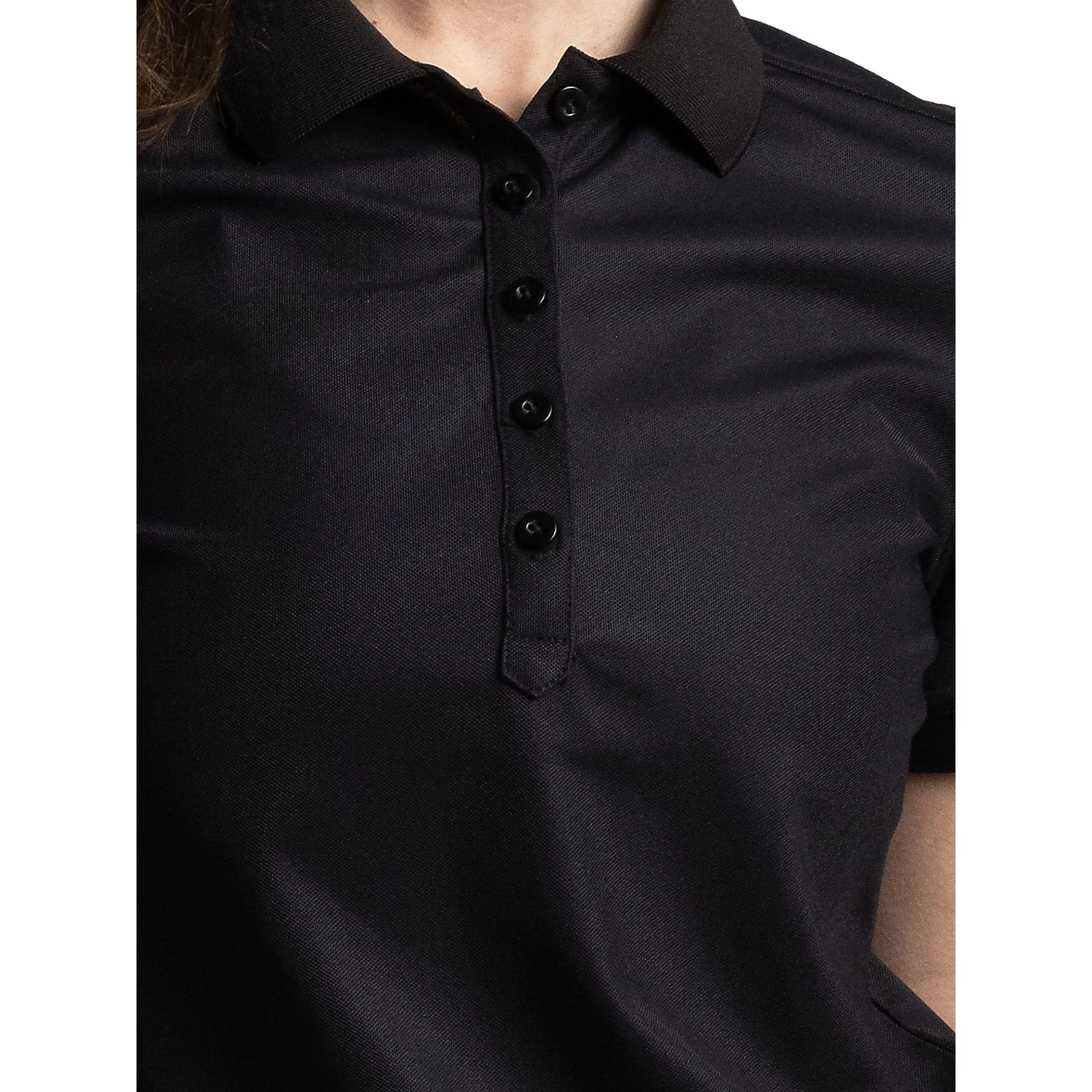 SoftTouch Texture Luxury Apparel Cross Women's Amy Polo Golf Shirt - Black