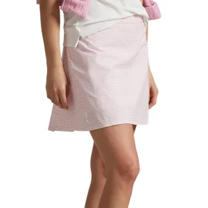 Photography Session Elegant Texture RLX Ralph Lauren Women's 17" Aim Pleated Back Golf Skort - Garden Pink Gingham