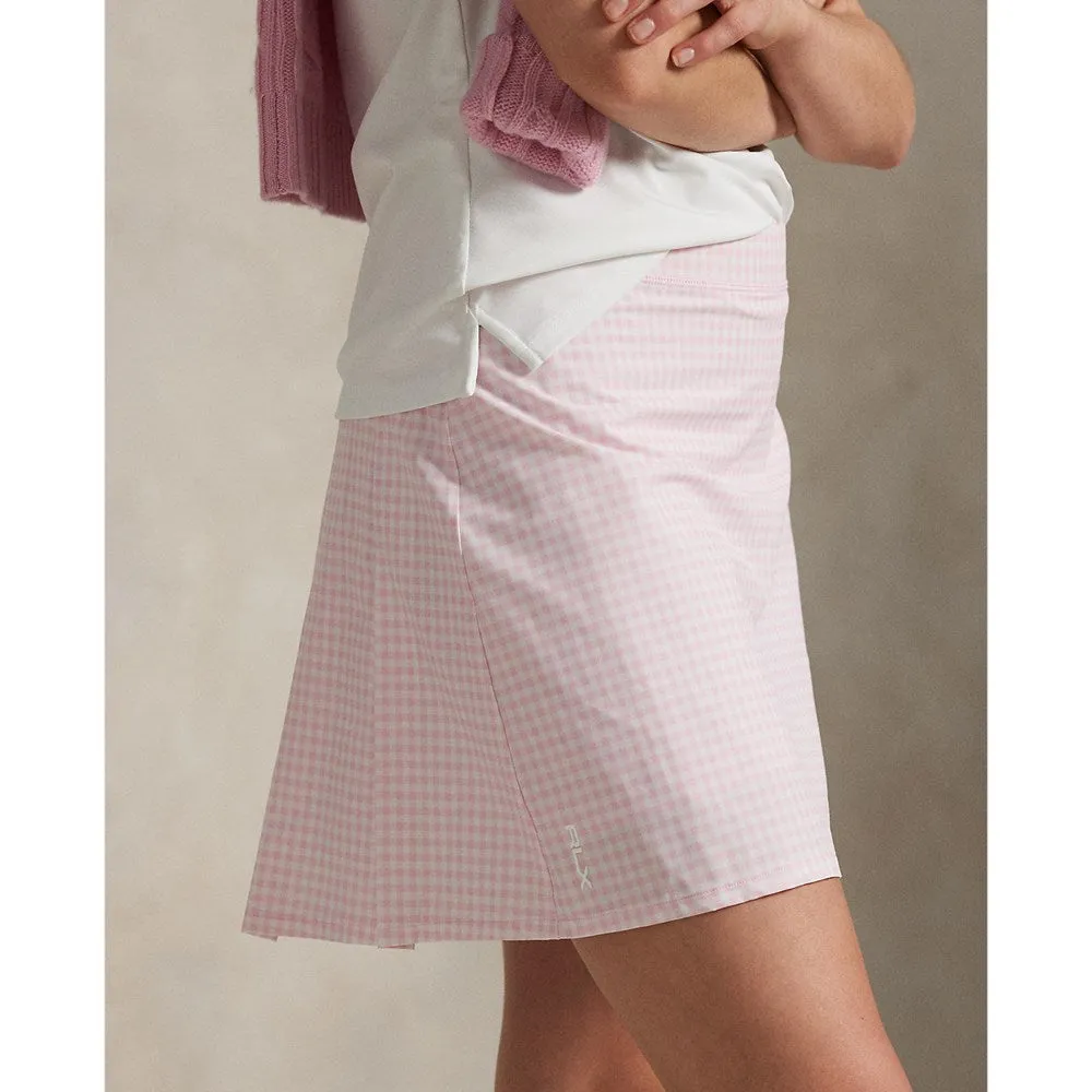 Winter Staple Fit Choice RLX Ralph Lauren Women's 17" Aim Pleated Back Golf Skort - Garden Pink Gingham