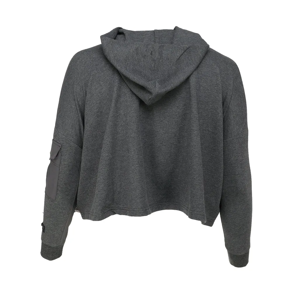 Street Bold Warm Layers Fusion Crop Full Zip Hoodie