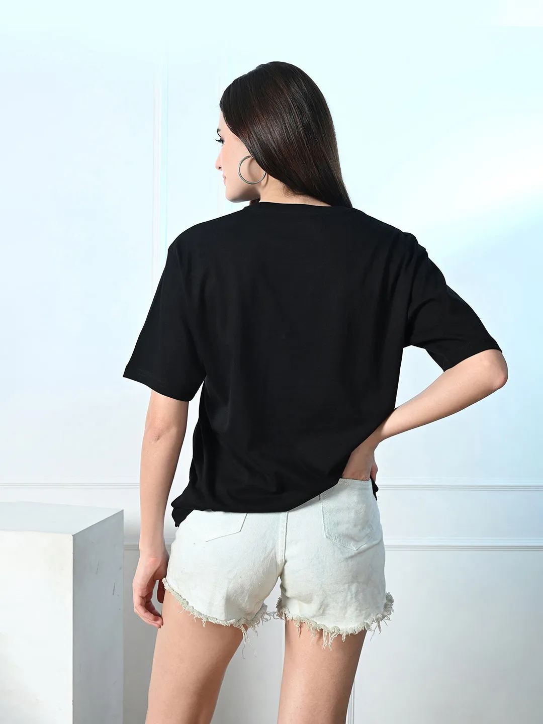 Timeless 100% Cotton Solid T-shirt - Black Comfy Layering