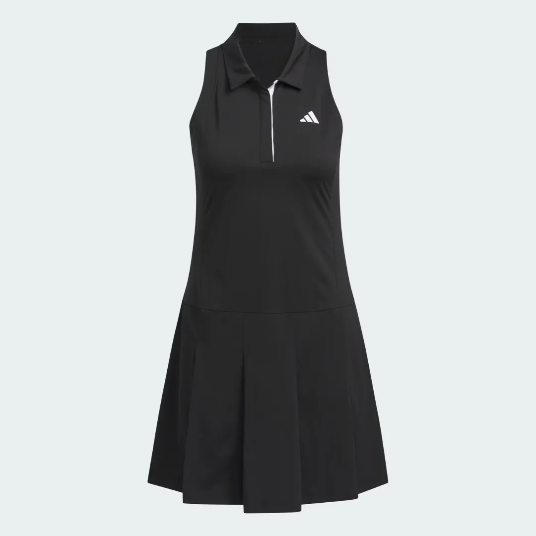 Smooth Lines Earth Colors New Adidas Ultimate365 Tour Pleated Dress - Black MSP $120
