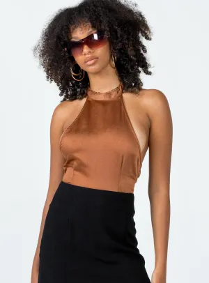 black bodysuit embroidered bodysuit Stanley Bodysuit Brown