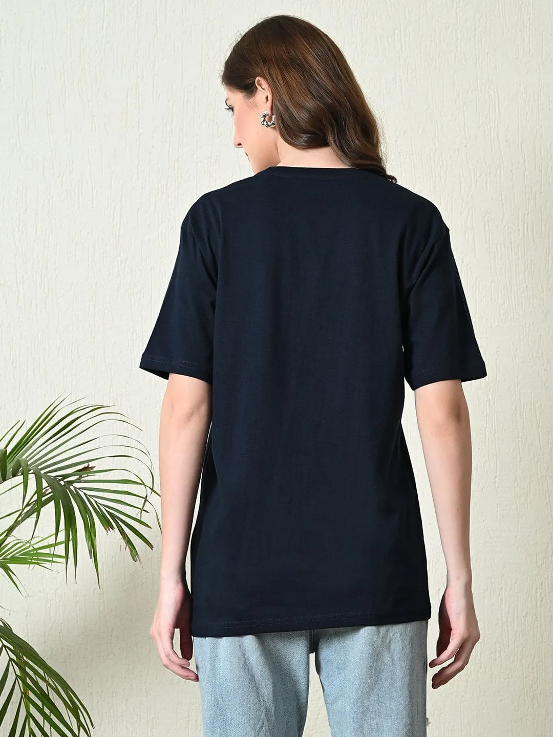 Timeless 100% Cotton Solid T-shirt - Navy Blue Solid color purity