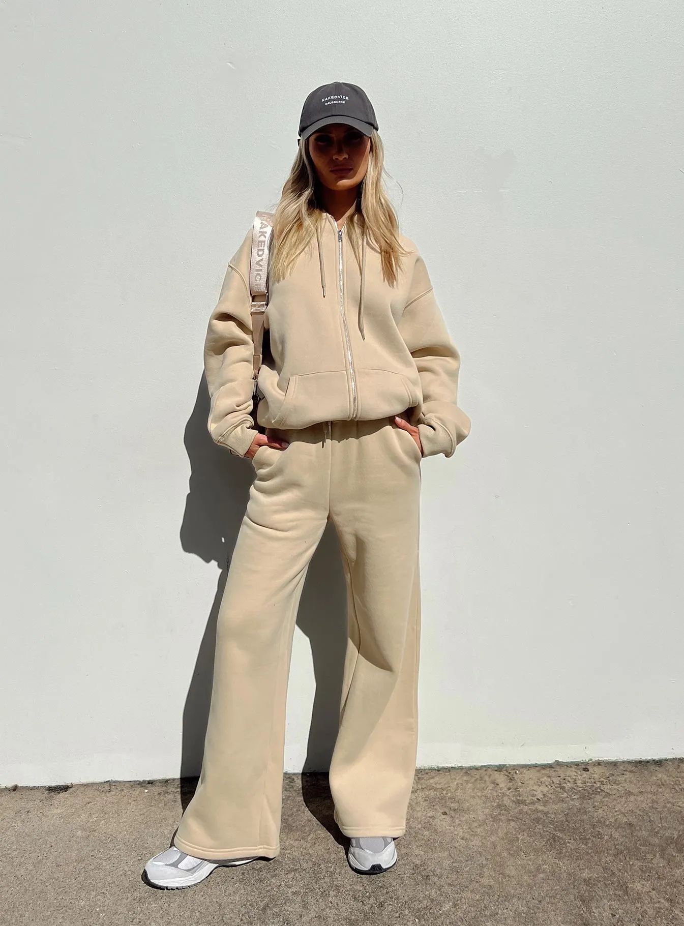 AbrasionResistant Kaiden Straight Leg Track Pant Beige