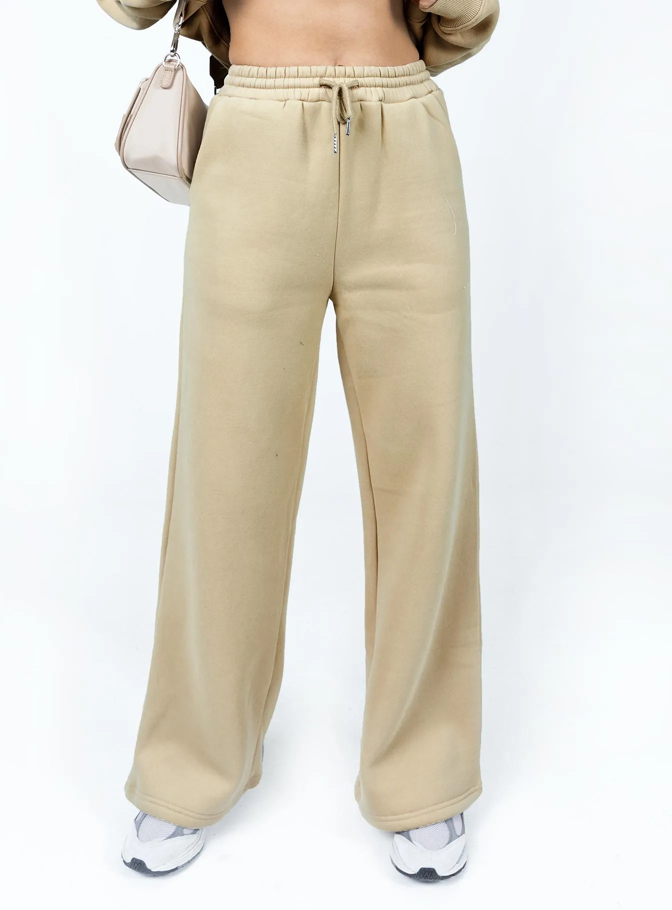 Stylish Comfort Kaiden Straight Leg Track Pant Beige