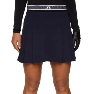 Hemp Blend Print Mix J.Lindeberg Women's Harlow Golf Skirt - JL Navy