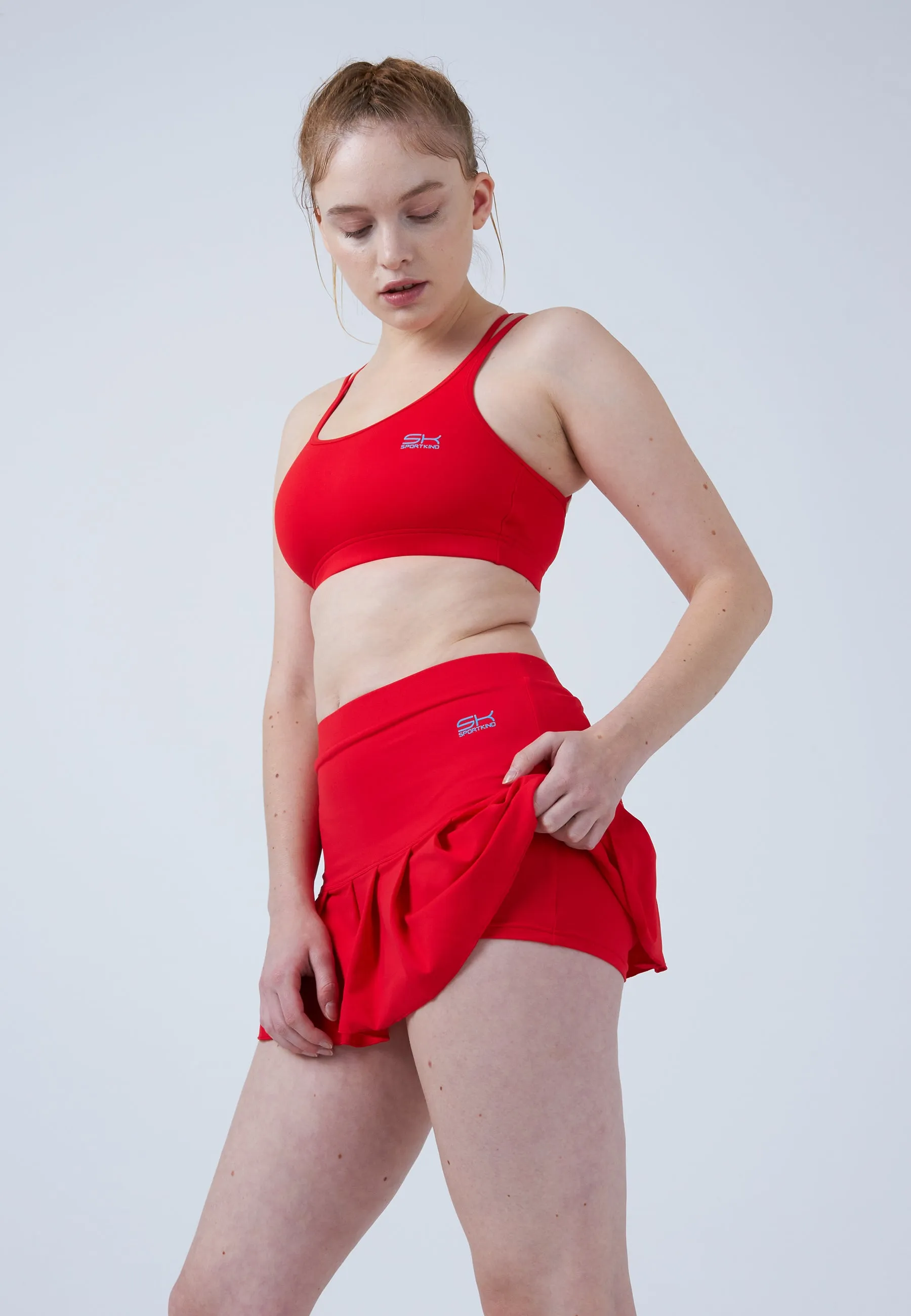 Timeless Wear Pleated Tennis Skort, red