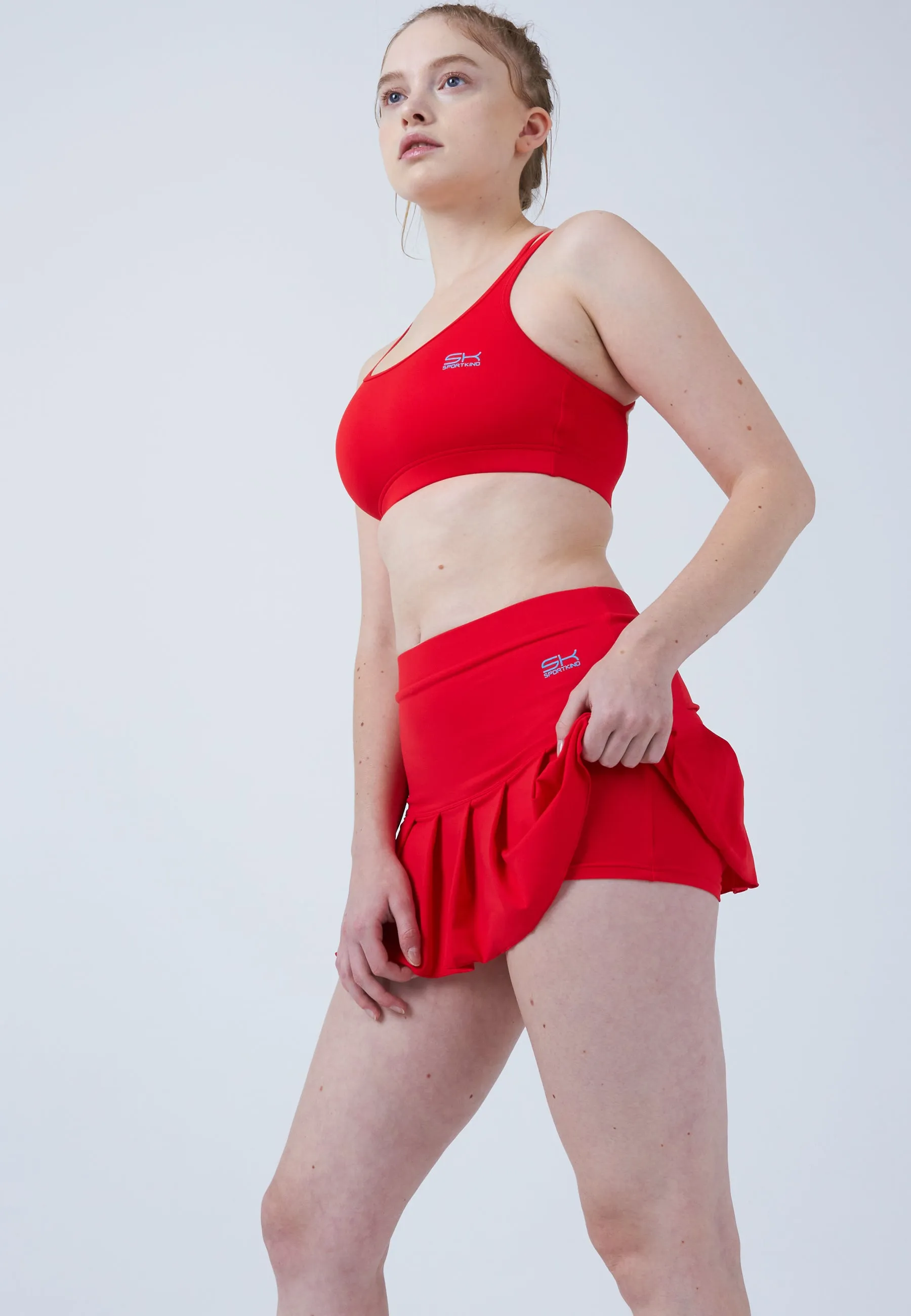 Pleated Tennis Skort, red Neutral Tones On-The-Go Outfit