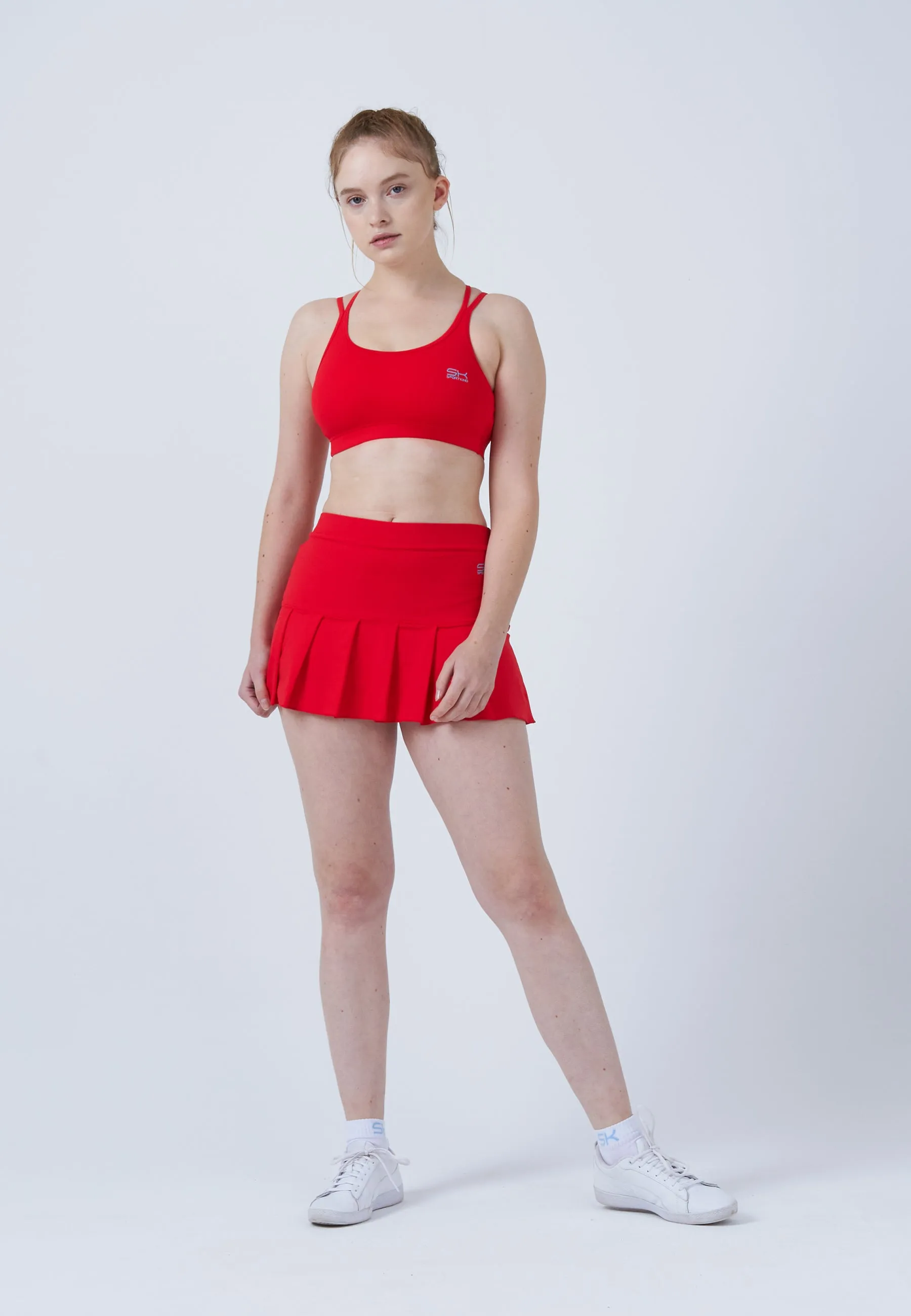 Easy Layers Pleated Tennis Skort, red