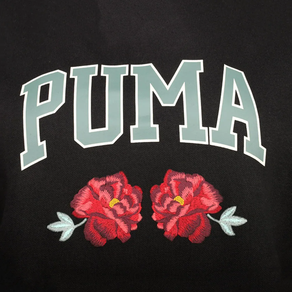 Comfy Outfit Faux Embroidered Floral Pullover Hoodie