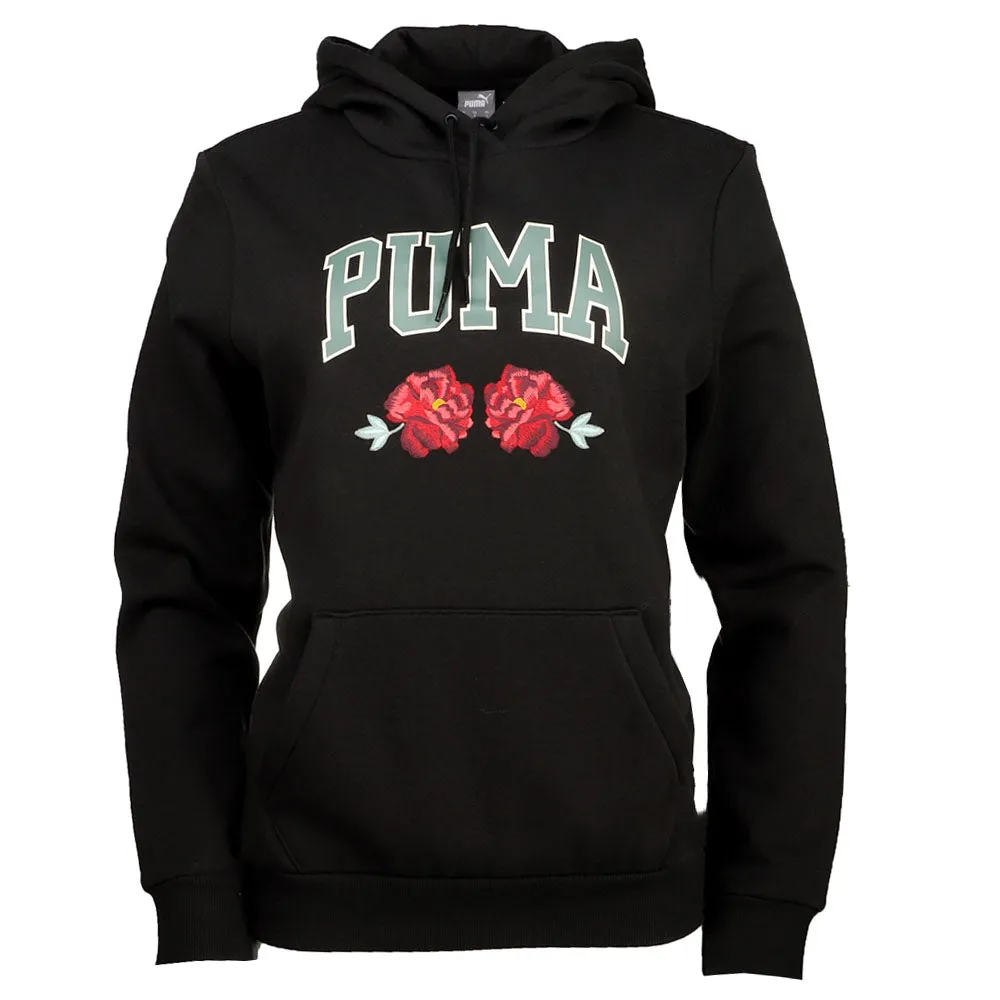 Faux Embroidered Floral Pullover Hoodie Unisex