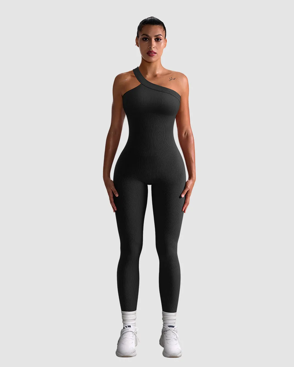 Everyday Student Versatile Festival Ribbed One Shoulder  Sport Jumpsuits