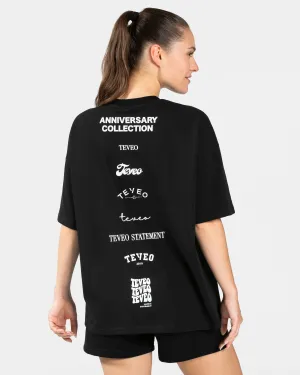 Comfy and Soft Casual Layer Anniversary T-Shirt "Schwarz"
