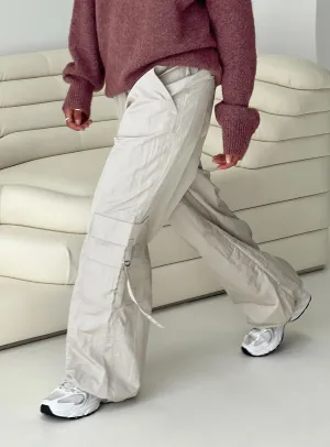 Barrel Waist Reversible design Astoria Cargo Pants Grey